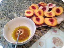 balsamic grilled peaches with mint