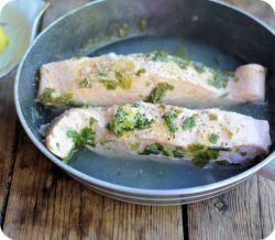 herb poached salmon